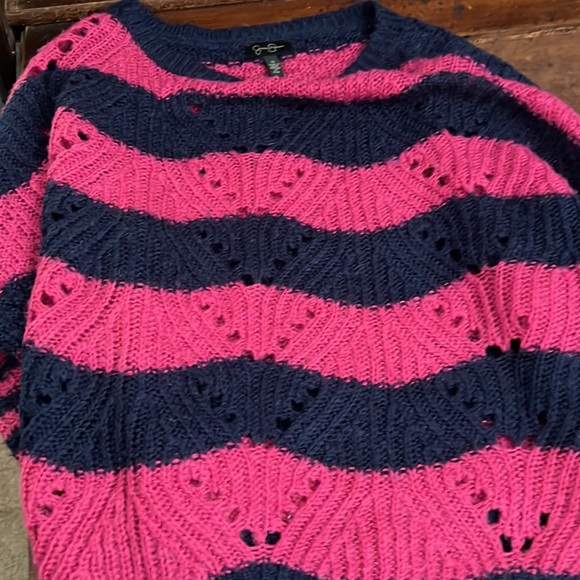 Jessica Simpson Cropped Striped Sweater Size Small - Picture 5 of 9